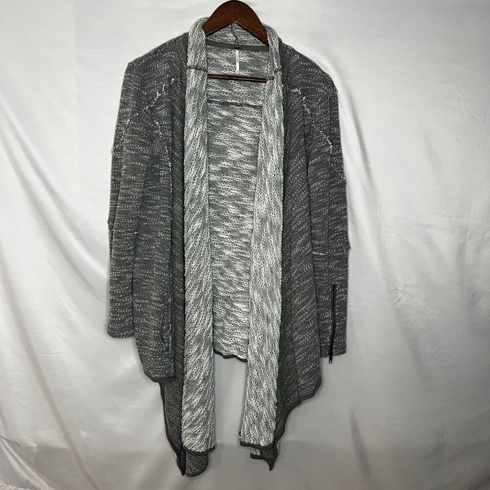 Free‎ People Womens Sweater Size XS Gray In The Loop Cardigan Asymmetric Hem